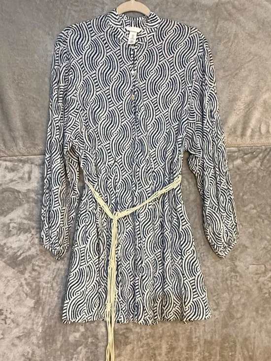 H&M MACRAMÉ-BELT DRESS size M EUC - Picture 1 of 11